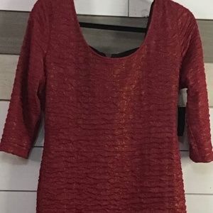 "Bold Red Dress by Material Girl XLG , has a zipper which Elasticized in Back"